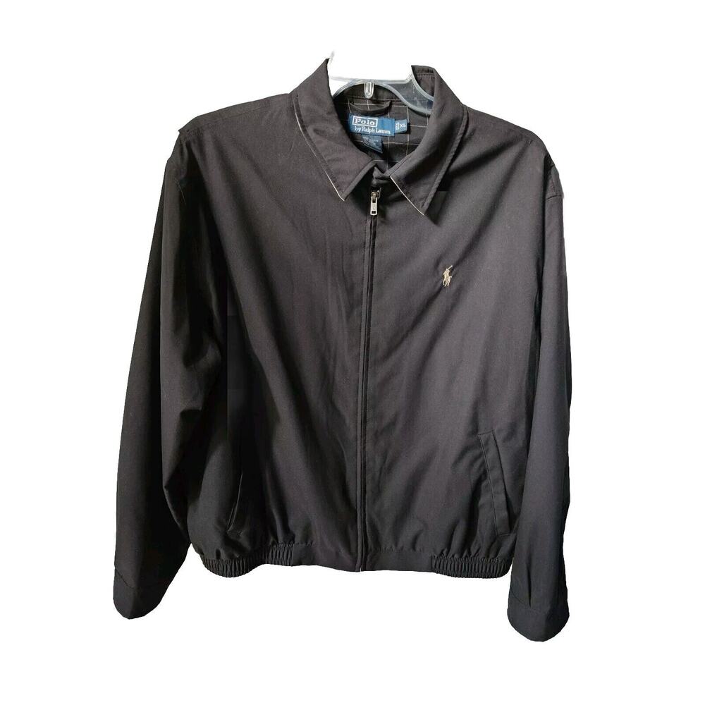 Vintage Polo Ralph Lauren Men’s Black Lined Harrington Jacket Pony Size XL